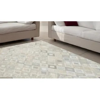 calo-deluxe Fellteppich "Scarllet 110" rechteckig 8 mm Höhe echtes Rinderfell, Wohnzimmer, silberfarben, grau