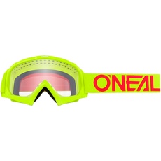 O'NEAL | Fahrrad- & Motocross-Brille | Kinder | MX MTB DH FR Downhill Freeride | Hochwertige 1,2 mm-3D-Linse für ultimative Klarheit, UV-Schutz | B-10 Youth Goggle SOLID | Neon-Gelb-Rot | One Size