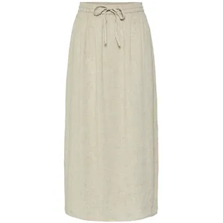 pieces Sommerrock »PCPIA MW ANKLE SKIRT WVN NOOS« mit Leinen, beige