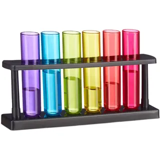 Relaxdays 6xSHOTGLÄSER , Multicolor , Kunststoff , Gläser, Schnapsgläser & Stamperl