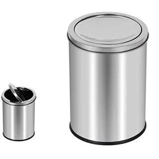 CONFORTIME Mülleimer mit Schwingdeckel, 9 l, Aloria, Zink, Mehrfarbig, Einheitsgröße