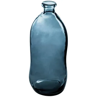 Atmosphera - Vase Dame Jeanne - recyceltes Glas - sturmblau H 73 cm - Blau