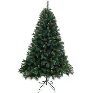 SVITA Weihnachtsbaum künstlich Tannenzapfen und Beeren inkl. Ständer 180cm - Grün