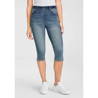 Caprijeans ARIZONA "Ultra-Stretch", Damen, Gr. 38, N-Gr, blau (blau used), Denim/Jeans, Obermaterial: 74% Baumwolle, 24% Polyester, 2% Elasthan, Basic, skinny fit 3/4-Länge, Jeans Caprijeans, extra-eng geschnittene Beinform, hoher Bund, in Capri-Länge