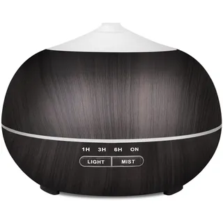 Aroma Diffuser Ätherische Luftbefeuchter: 400ml Öle Diffusor Schlafzimmer - Aromatherapie Holz Luft Vernebler Leise Duftlampe - Duft Raumbefeuchter Timer Wohnung Büro 1