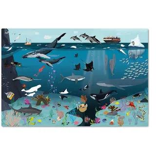 Close Up Schreibtischunterlage Unterwasserwelt für Kinder | 60 x 40cm | Abwischbar, wasserfest, reißfest | Detailreiches & liebevoll gestaltetes Motiv | Handgezeichnet | Made in Germany