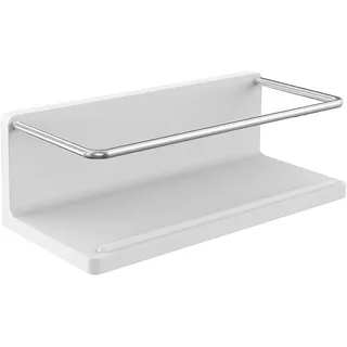 EMCO Round Duschkorb ohne Bohren zur Wandmontage I Duschablage zum Kleben oder Schrauben aus Metall I Duschregal für Badutensilien in matt weiß, Wandkorb