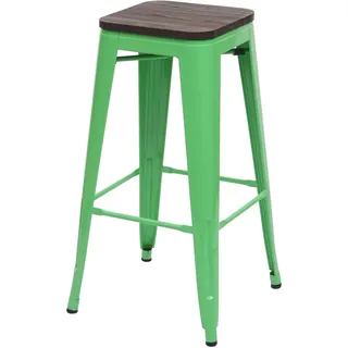 MCW Barhocker A73  inkl. Holz-Sitzfläche Metall stapelbar  Grün