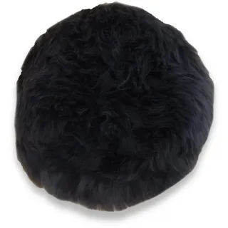 Leibersperger Felle Lammfell Sitzkissen rund Ø 40cm – Echtes Merino Lammfell – rutschfest – Gemütlich und wärmend – Optischer hingucker – Lange Haltbarkeit (schwarz)