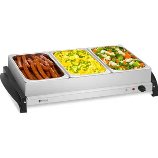 Royal Catering Buffetwärmer - 3 x 2 L - 400 W - Silber