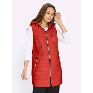 Longweste INSPIRATIONEN, Damen, Gr. 40, rot, 100% Polyester, unifarben, Westen Longweste