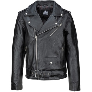 URBAN 5884 Men's Perfecto Herren Lederjacke, Weiches und Strapazierfähiges echtes Rindsleder, Biker Style Herrenjacke, Schwarz, XXL