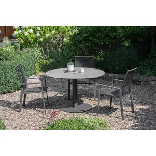 Niehoff Set Klapptisch Bistro rund, Cervo - Das Set besteht aus: 1 x Klapptisch Bistro rund anthrazit, 3 bzw. 4 x Stapels...