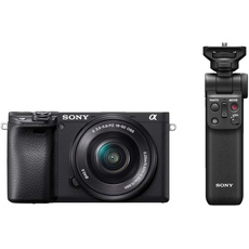 Sony Alpha 6400 | APS-C Spiegellose Kamera mit 16-50mm f/3.5-5.6 Power-Zoom-Objektiv (Schneller 0,02s Autofokus, neigbares Display für Vlogging) + Bluetooth Handgriff