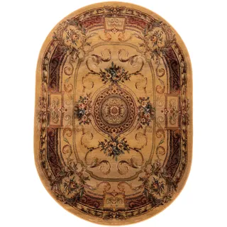 THEKO Classic Gabiro Klassischer Orientteppich strapazierfähig und sehr robust in der Farbe Beige-Gold, Maße: 135cm x 68cm, 417783