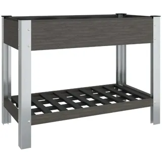 vidaXL Garten-Hochbeet mit Ablage Grau 100x50x75 cm WPC - Grau