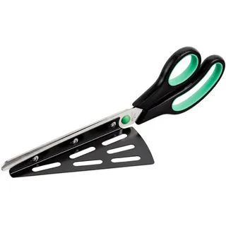 Relaxdays Pizzaschneider mit Pizzaheber Edelstahl schwarz-grün