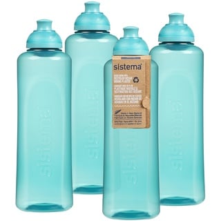 Sistema Swift Twist 'n' Sip Sport-Wasserflaschen | 480 ml | auslaufsichere Kinderwasserflaschen | hergestellt aus recyceltem Plastik | BPA-frei | Teal Stone | 4 Stück