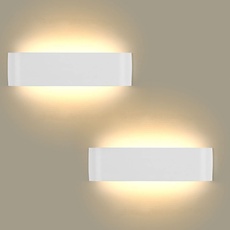Lightess 2er Wandlampen LED Innen Modern Wandleuchten Weiss Up Down Licht Wandbeleuchtung Warmweiss Treppenhuas Beleuchtung 16W IP44 für Wohnzimmer Schlafzimmer Flur Treppen usw, aus Aluminium