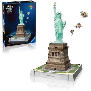 Ravensburger 3D Puzzle Iconics: 12008027 Freiheitsstatue - mit Licht - Das berühmte New Yorker Wahrzeichen als detailgetreues und beleuchtetes Modell