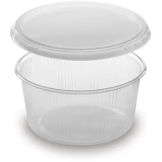 Rundbecher klar 250 ml mit Deckel PP mikrowellengeeignet, 250 Stk.