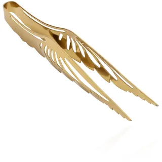 NKlaus Räucherzange Engelsflügel aus Edelstahl, Gold, 23 cm | Die rostfreie Räucherzange dient als Kohlezange