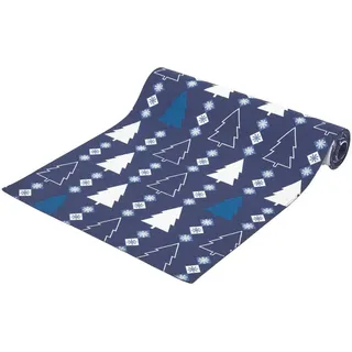 Homescapes Tischläufer Weihnachten – Winterland blau, 35/250 cm, 100% Baumwolle , Blau , Textil , Rechteckig , 35x250 cm , Oeko-Tex® , Heimtextilien, Wohntextilien, Tischwäsche, Tischläufer