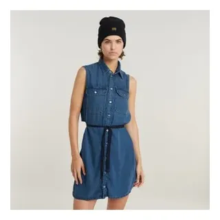 G-Star für Damen. D24872-D548-G645 Soft Cargo Kleid blau (XXS), Lässig, Ärmellos / Hosenträger, Lyocell