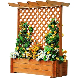 Promadino Spalier Pergola mit Pflanzkasten 102 x 65 cm Braun