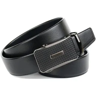 Ledergürtel ANTHONI CROWN, Herren, Gr. 95, schwarz, Leder, unifarben, Gürtel Ledergürtel, Umgeschlagener Gürtel mit Schließe in Flecht-Design