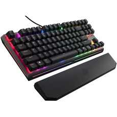 Cooler Master MasterKeys MK730 - Mechanische kompakte RGB Gaming-Tastatur ohne Nummernblock, Gehäuse aus gebürstetem Aluminium, abnehmbare magnetische Handballenauflage, deutsches Layout,Cherry MX Red