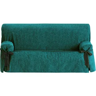Eysa Dream nicht elastisch mit krawatten sofa überwurf 2 sitzer, Chenille, Blau (03-türkis),70 x 110 x 180 cm, 1 Einheit