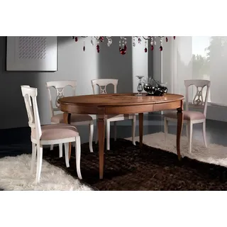 Esszimmer Wohnzimmer Esstische Tische Tisch Möbel Esstisch Naturholz Retro Style - Braun