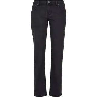 URBAN CLASSICS Damen Hose Ladies Low Waist Straight Denim Pants Black Washed 28