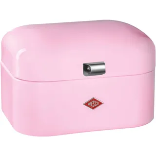 Brotkasten WESCO "Single Grandy - Brotdose", pink, B:26,8cm H:17,5cm, Lebensmittelaufbewahrungsbehälter, Brotkasten, Lüftungslöcher auf der Rückseite, Metallschaniere