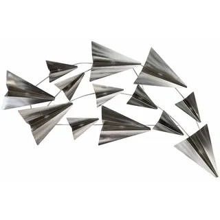 Kunstloft Wanddeko Silber 126/54 cm , Silberfarben , Metall , 3.75x54x5 cm , Bilder & Rahmen, Wanddeko