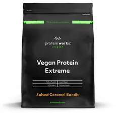 Protein Works - Vegan Protein Extreme | 29g Pflanzliches Protein | Mischung aus Soja, Erbse, Kürbis, braunem Reis und Sonnenblume | Laktosefrei & Glutenfrei | 14 Servings | Salted Caramel | 500g
