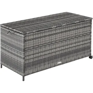 tectake Auflagenbox Kuusamo,117 x 54 x 64 cm,grau , Kunststoff , Rechteckig , 54.5x63x117 cm , Gartenzubehör, Kissenboxen