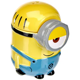 Joy Toy DESPICABLE ME MINIONS 93751 Eierbecher mit Salzstreuer in Keramik in Geschenkpackung, Blue/Yellow/Black, 7 x 7 x 9,5 cm