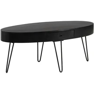 Wohnling Couchtisch Schwarz Mango 100 cm x 50 x 40 cm