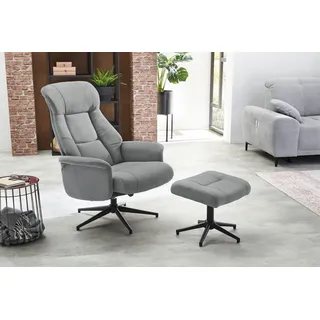 Jockenhöfer Relaxsessel Eva mit Hocker grau 77 x 106 x 85 cm