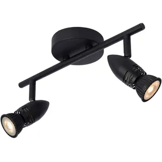 Deckenspot Metall Schwarz 2-Flammig GU10 für Bad H:32 cm Flexibel