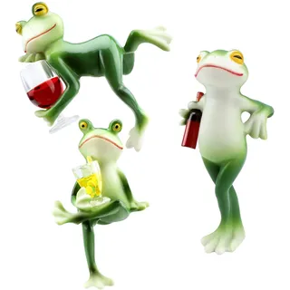 Lovin Product Prod Mini Frosch Topfhalter, 3er Set Harz Gartenfiguren | Lustige Deko für Blumentöpfe, Balkon, Zaun, Wetterfestes Harz, Geschenk für Pflanzenliebhaber & Frauen, Außenfiguren