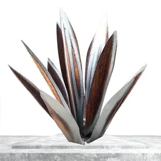 Samnuerly Tequila rustikale Skulptur DIY Metall Agave Pflanze Sculpture 65cm Agaven Deko für Garten, Silber Yard Kunstdekoration Orament