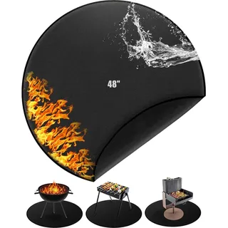 Feuerfeste Matte 120cm/48inch BBQ Hitzeschutzmatte Wiederverwendbare große Grillmatte für Gasgrill Boden Terrasse Rasen Camping Faltbare Terrassenaccessoires