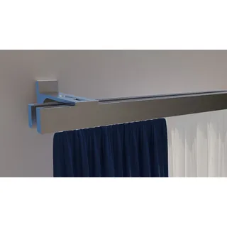 INDEKO Gardinenstange Innenlaufgarnitur 2-läufig Ø 19 mm 190 cm Silber