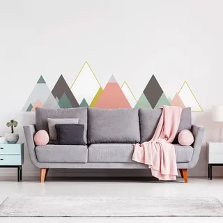 Wandaufkleber – Dekoration für Schlafzimmer Wohnzimmer – selbstklebend, riesig, skandinavische Berge, Kristal – 100 x 150 cm