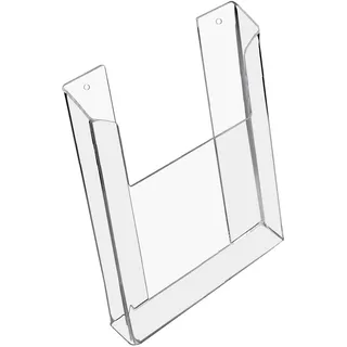HMF 46843 Wand Prospekthalter aus Acryl | DIN A4 Hochformat | 22 x 30,5 x 3,5 cm | Transparent