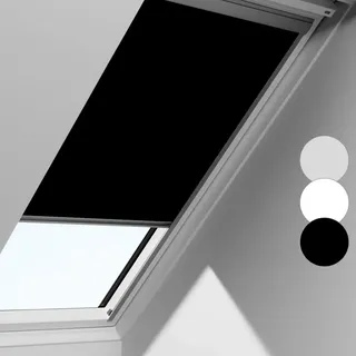 Jopassy Verdunkelungsrollo Dachfensterrollo Dachfenster Sonnenschutz 100% Verdunkelung Thermorollo Fenstersysteme Dachfenster F06 für Velux - Silber