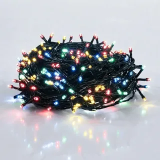 LED Lichterkette bunt - 120 LED / 9 m - Multi Color Weihnachts Beleuchtung - Advent Winter Deko für den Innen- und Außenbereich mehrfarbig mit Timer